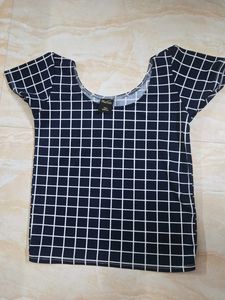 Trendy Grid Print T-Shirt