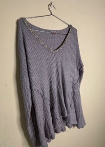 Sparkly Embellished V-Neck Top