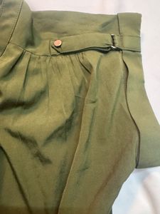 Olive Green Short Sleeve Blouse