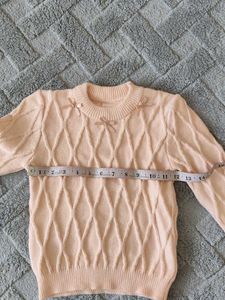 Cute Pink Knit Sweater with Bows