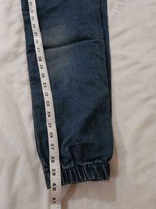 Blue Denim Cargo Joggers