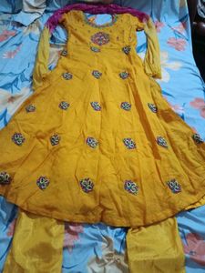 Yellow Embroidered Kurta Set