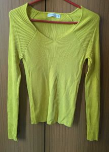 Lime colored Wide neck top
