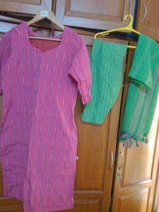 Stylish Pink & Green Kurta Set