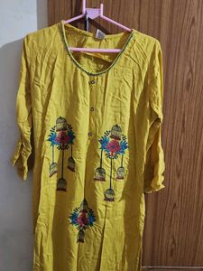 Yellow Embroidered Kurta Set