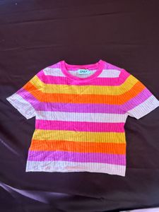 Colorful Striped Knit Top