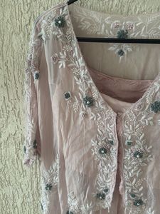 Elegant Pink Embroidered Kurta Set