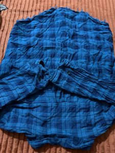 Blue Plaid Long Sleeve Shirt