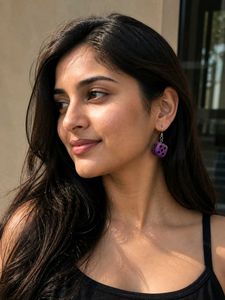 Unique Purple+pink shaded Dice Earrings