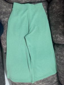 Green Wide Leg Cropped Pants