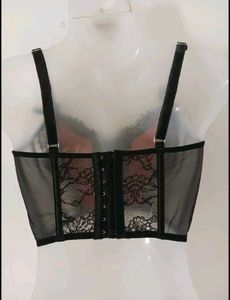 Goth Plaid Lace Corset Top