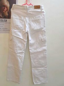 SALE💥Denim White Cargo Pants