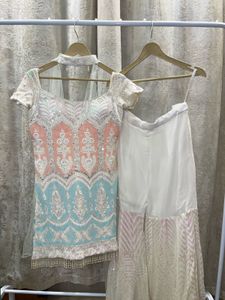 Designer Sequined Kurta Set with sharara