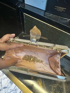 Gold Metallic Clutch Slingbag