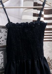Chic Black Dress with White Tie-Front Shrug