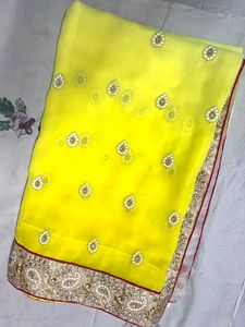 Beautiful Ombre Yellow Saree