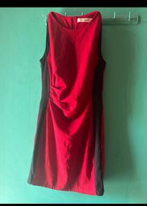 Chic Red & Black Sheath Dress