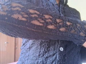Black Lace Button-Up Top😻🎀💗🖤