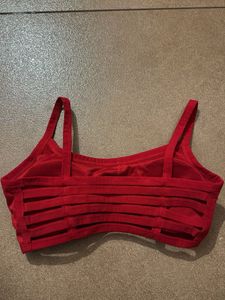 Comfortable Red Cotton Bra