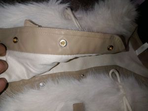 White Furry Vest with Bow Details