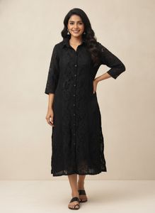 Black Lace Detail Kurta