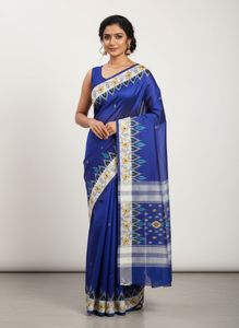 Elegant Blue Patterned Saree