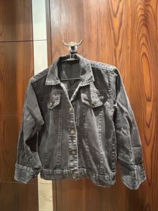 Faded Denim Blackish Grey Jacket