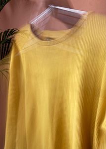 Ribbed Mustard Yellow Long Sleeve Top
