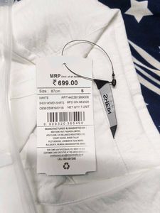 Shein White Puff Sleeve Button-Down