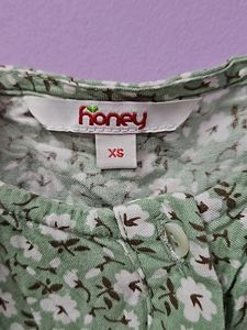White And Green Floral Top