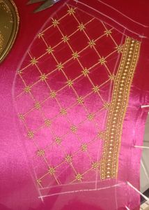 Hand-Embroidered Silk Blouse stiched