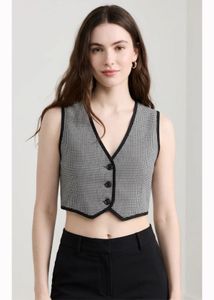 Stylish Houndstooth Vest Top