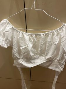White Lace Wrap Crop Top