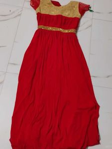 Beautiful Red & Gold Ethnic Gown