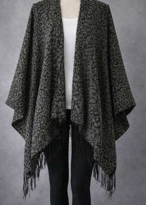 Animal Print Fringe Shawl
