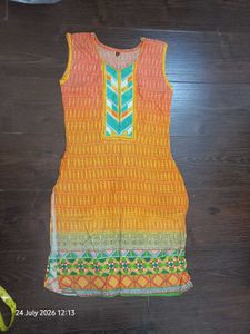 Vibrant Orange Ethnic Kurta