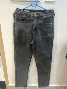 Grey Wash High Waisted Jeans