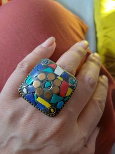 mosaic Bohemian Statement Ring Set of 2