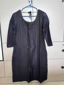 Black Chanderi Kurta