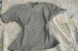 Striped Mock Neck Top