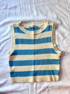 Striped Sleeveless Knit Top