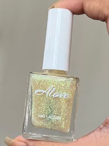 Shimmery Amber Gold Glitter Nail Polish