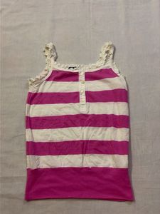 Ralp Lauren Striped Tank Top with Ruffle Straps. (