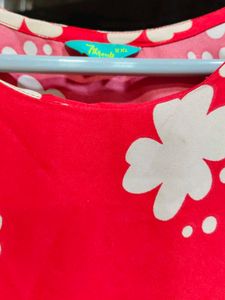 Vibrant Red Floral Kurta