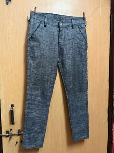 Ankle Length Formal Grey Pants for Men