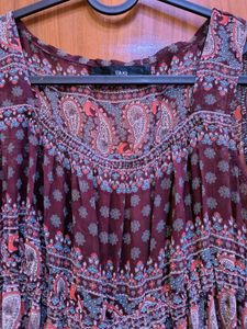 Semi Sheer Paisley Printed Dress 🐗