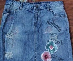 Distressed Denim Shorts