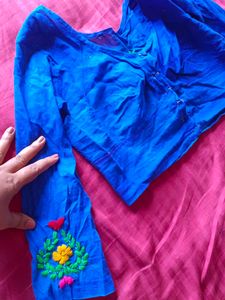 Royal Blue handmade work Blouse