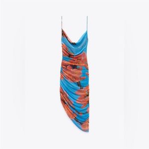 Zara Limited Edition Floral Back Open MIDI Dress