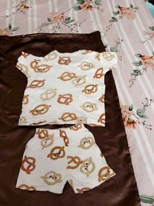 Cute Pretzel Print Pajama Set